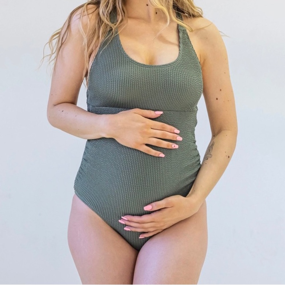 Senita Athletics Maternity One Piece - Hideaway Olive